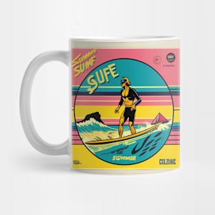 Summer Retro Surf Vinyl Album Cover III Mug